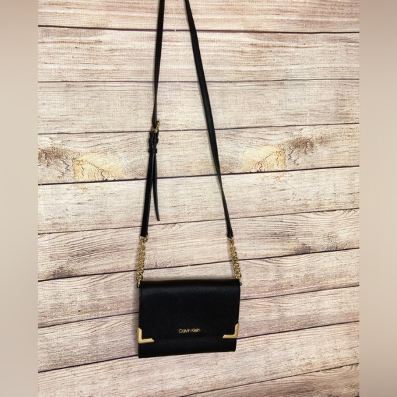 Calvin Klein Cross-Body - Black with Gold Tone Hardware - Picture 1 of 9